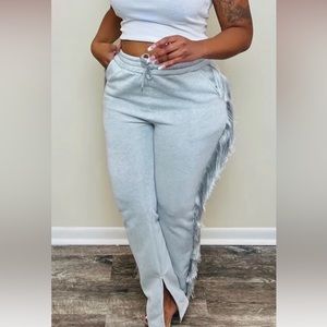 Fringe sweatpants. Brand new